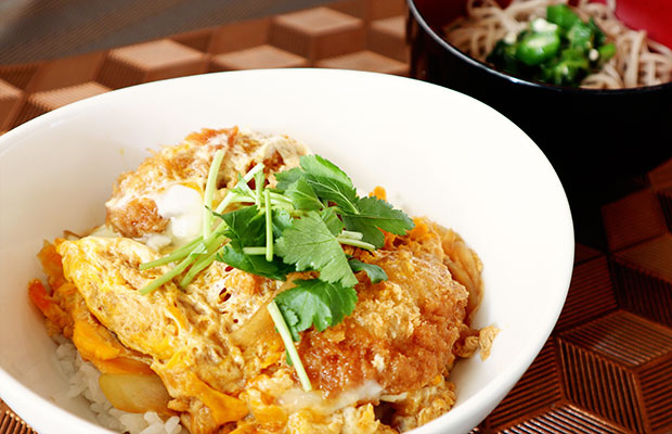 カキフライ卵とじとそばセット